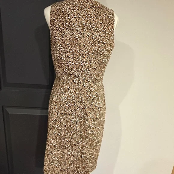 J. Crew Factory Basketweave Sheath Dress, Animal Print Women's Dress, Size 10 - Picture 14 of 14